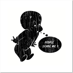 People Scare Me // Black Posters and Art